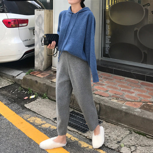 High-Waisted Wool Winter Pants