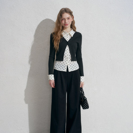 polka dot two-piece shirt