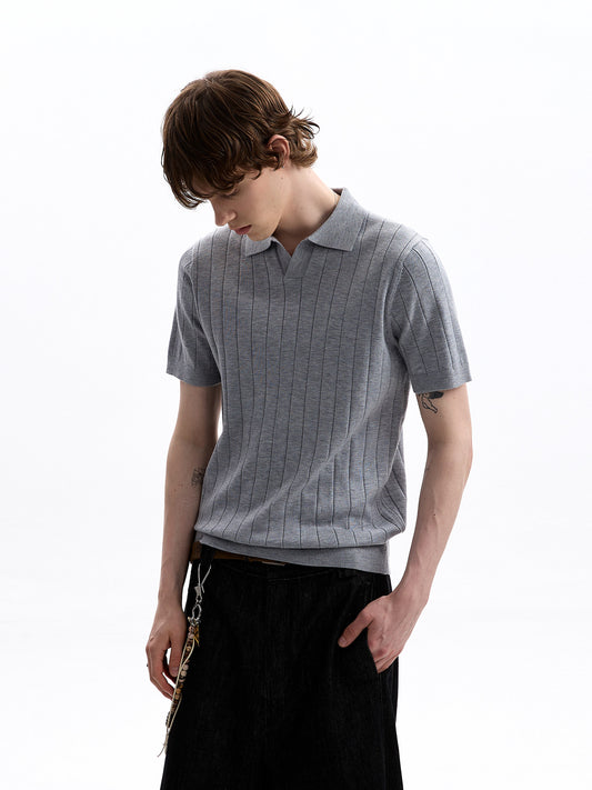 BUDETZ RIBBED KNITTED POLO SHIRT