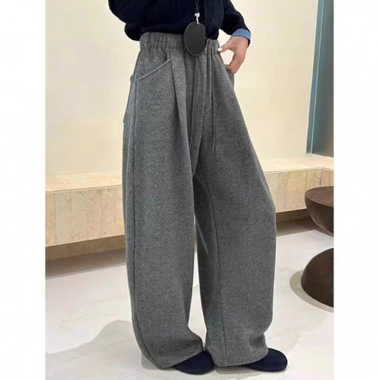 High-waist cashmere wide-leg trousers