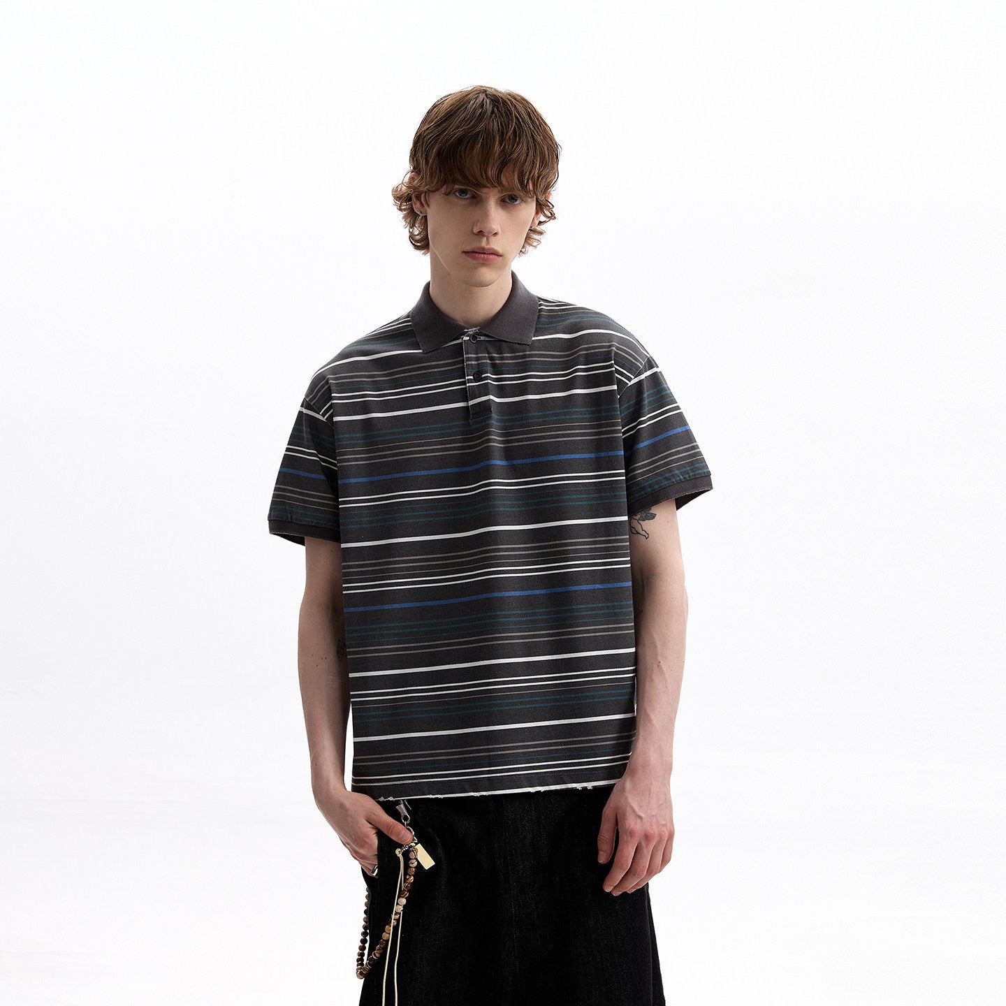 Relaxed Multi-Stripe Polo Shirt