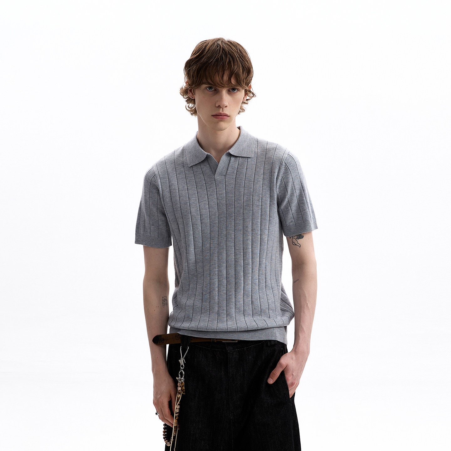 BUDETZ RIBBED KNITTED POLO SHIRT
