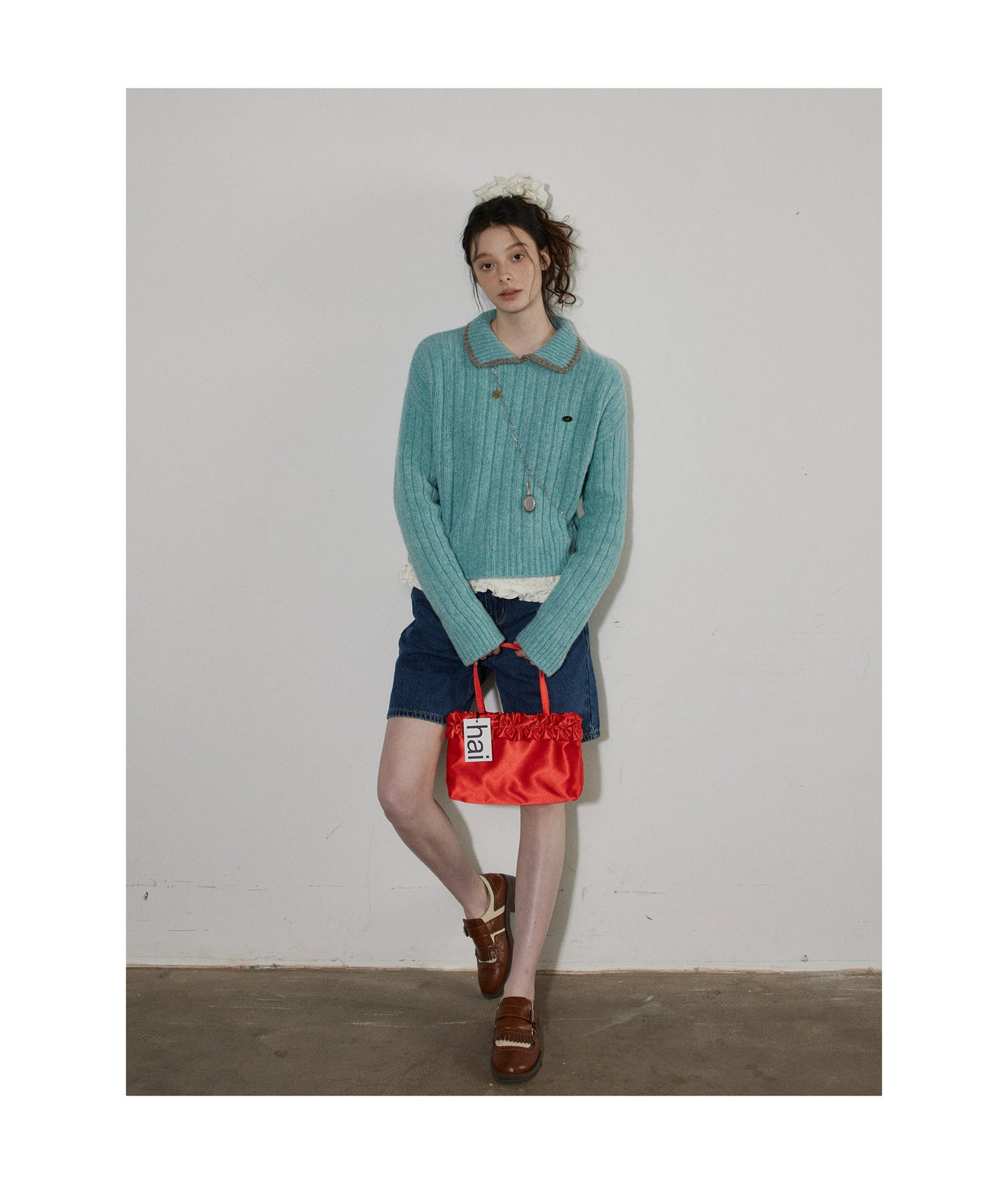 vintage blue wash denim shorts high waist
