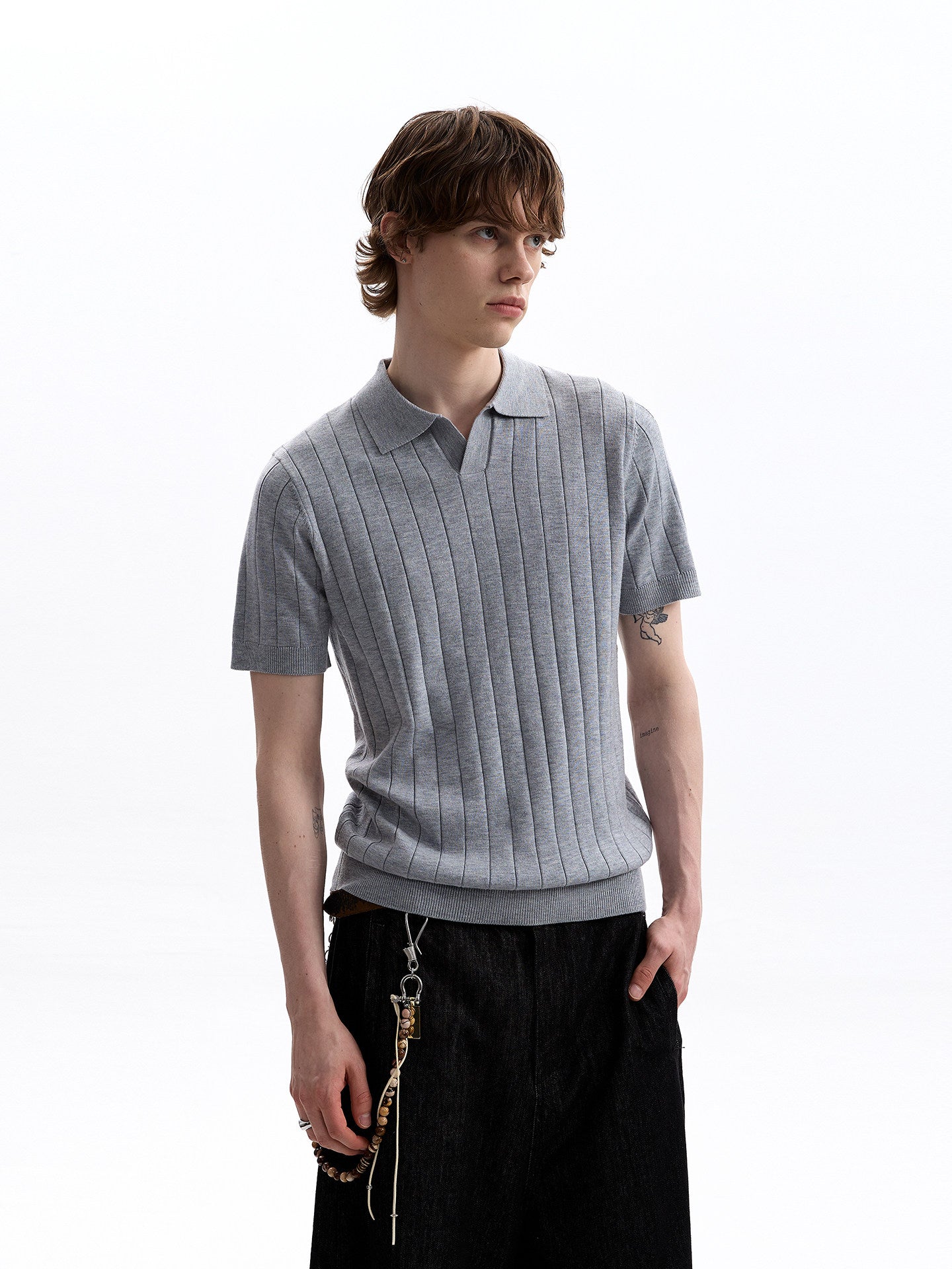 BUDETZ RIBBED KNITTED POLO SHIRT