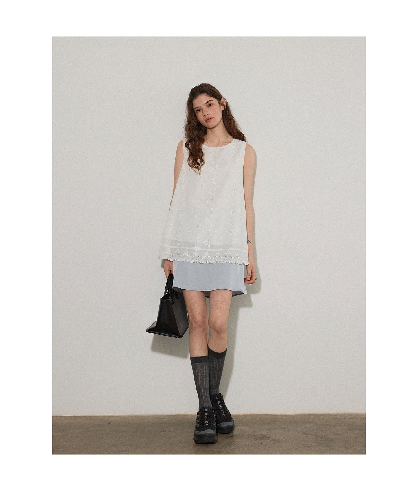 openwork lace blouse
