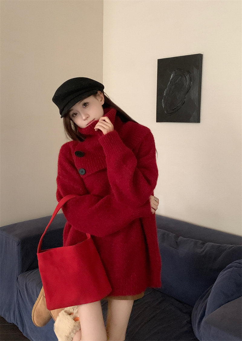 autumn/winter pullover mid-length knitwear