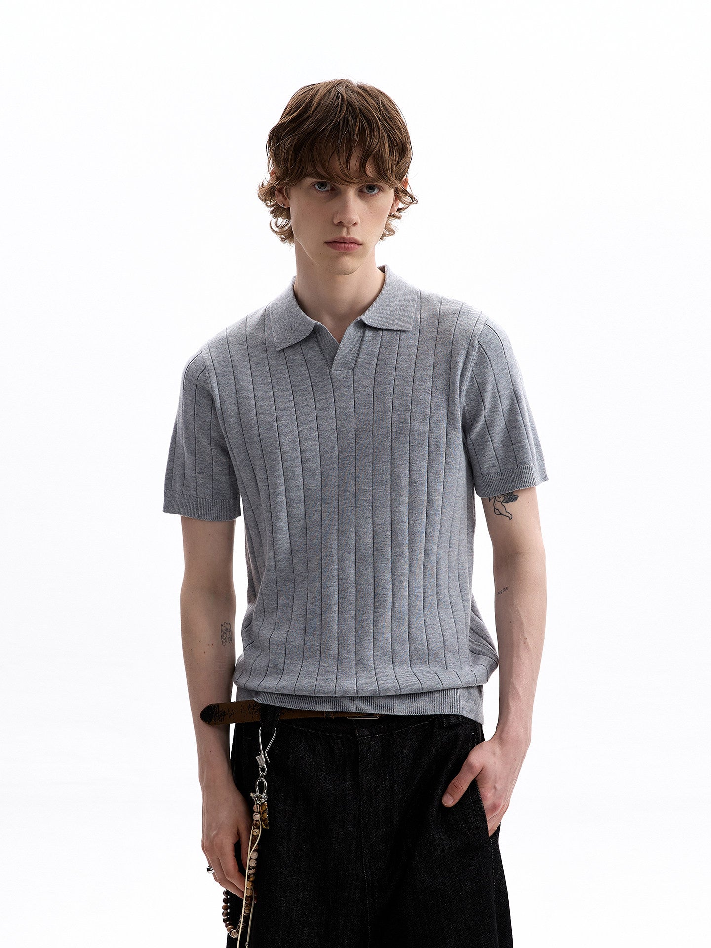 BUDETZ RIBBED KNITTED POLO SHIRT