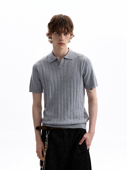 BUDETZ RIBBED KNITTED POLO SHIRT