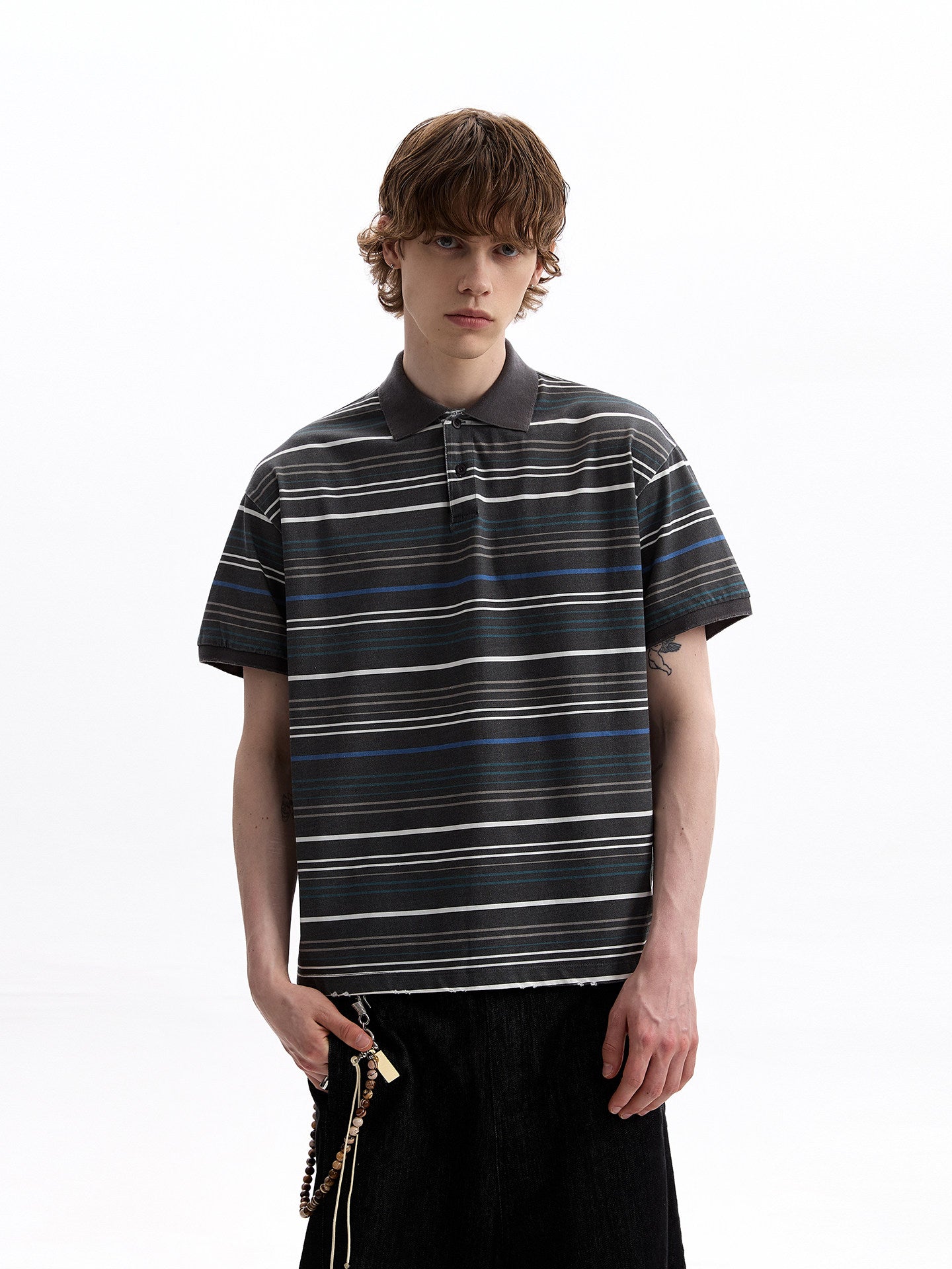 Relaxed Multi-Stripe Polo Shirt