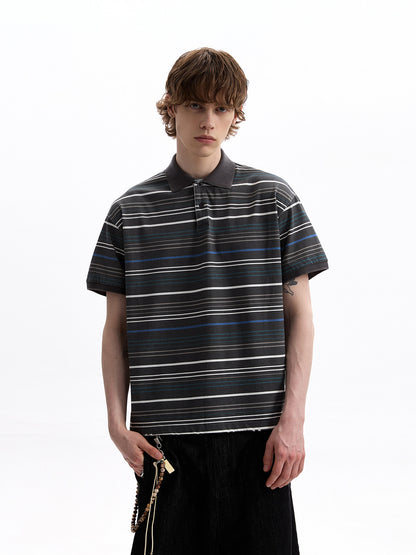 Relaxed Multi-Stripe Polo Shirt