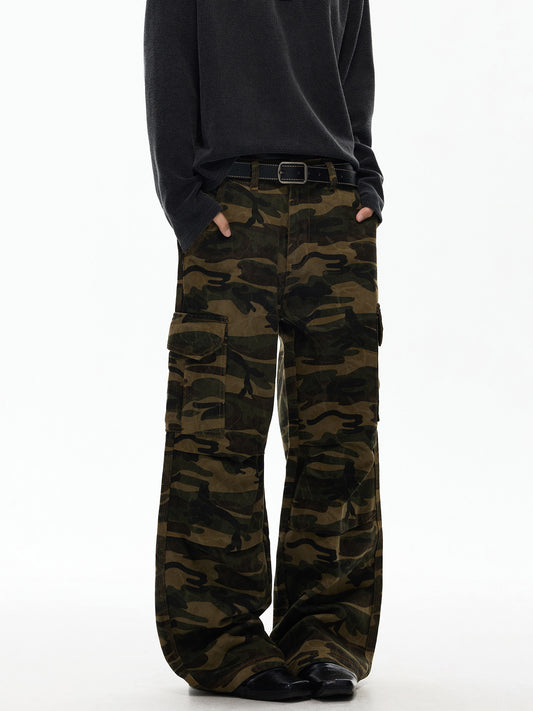 BUDETZ WASHED CAMOUFLAGE CARGO PANTS