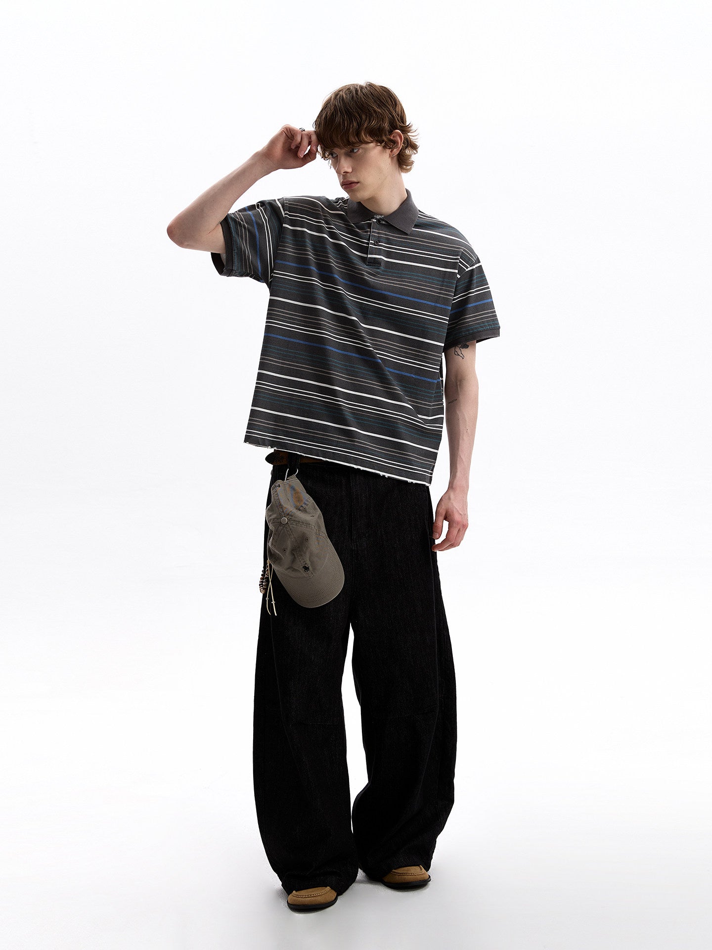 Relaxed Multi-Stripe Polo Shirt