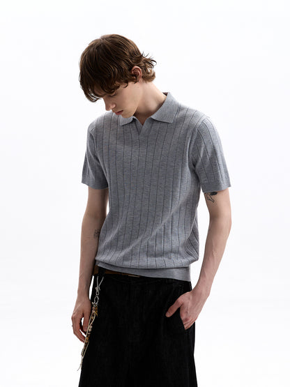 BUDETZ RIBBED KNITTED POLO SHIRT