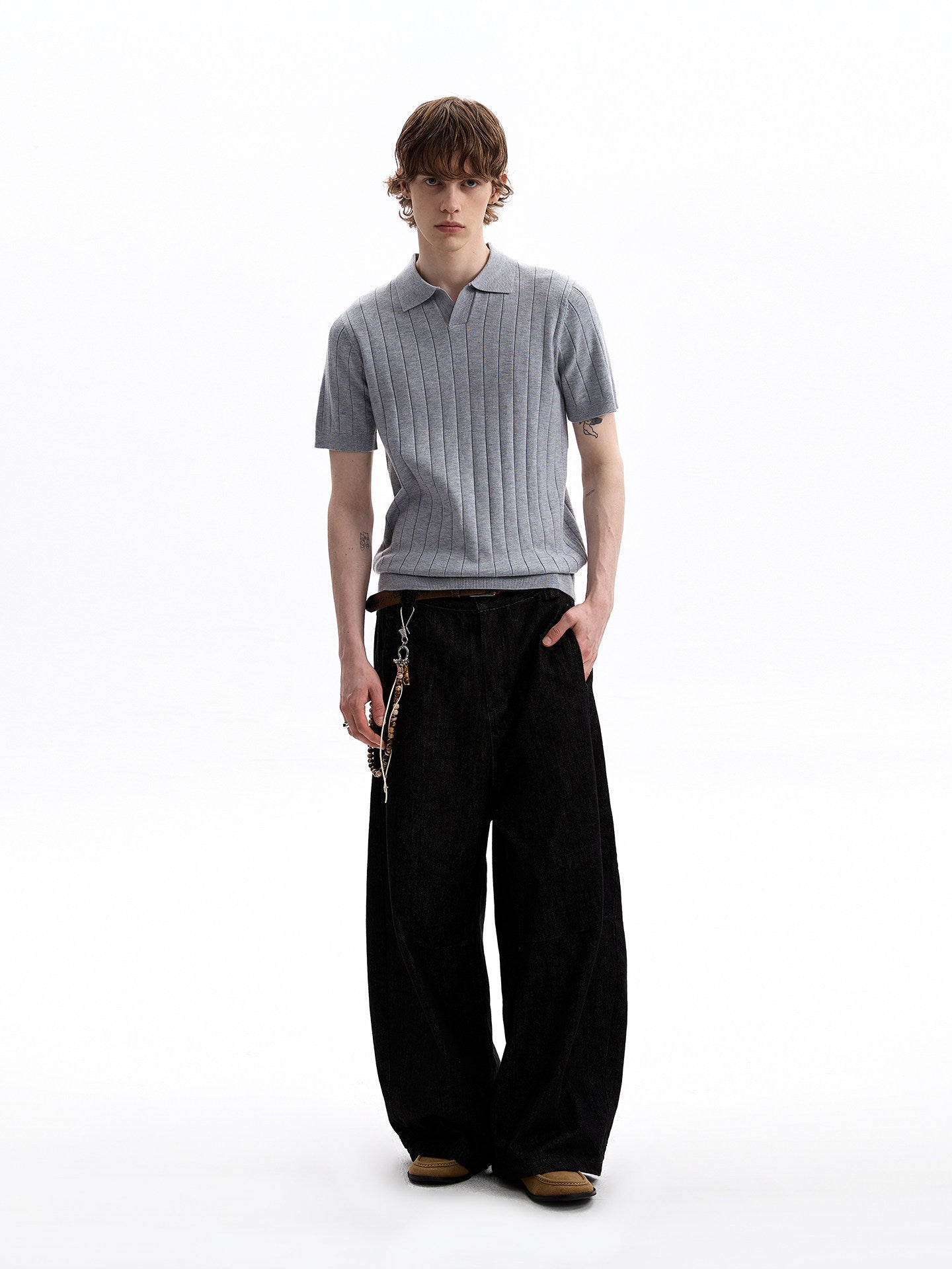BUDETZ RIBBED KNITTED POLO SHIRT