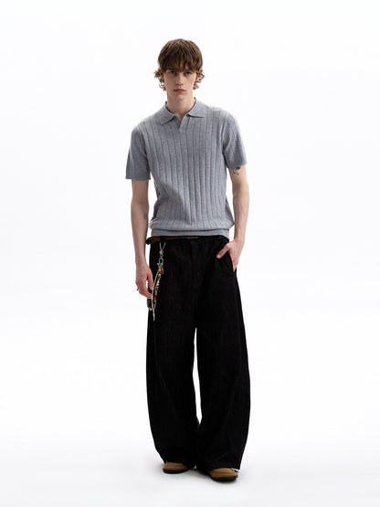 BUDETZ RIBBED KNITTED POLO SHIRT