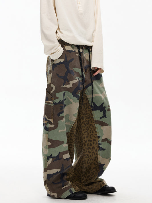 BUDETZ LEOPARD PANEL CAMOUFLAGE CARGO PANTS