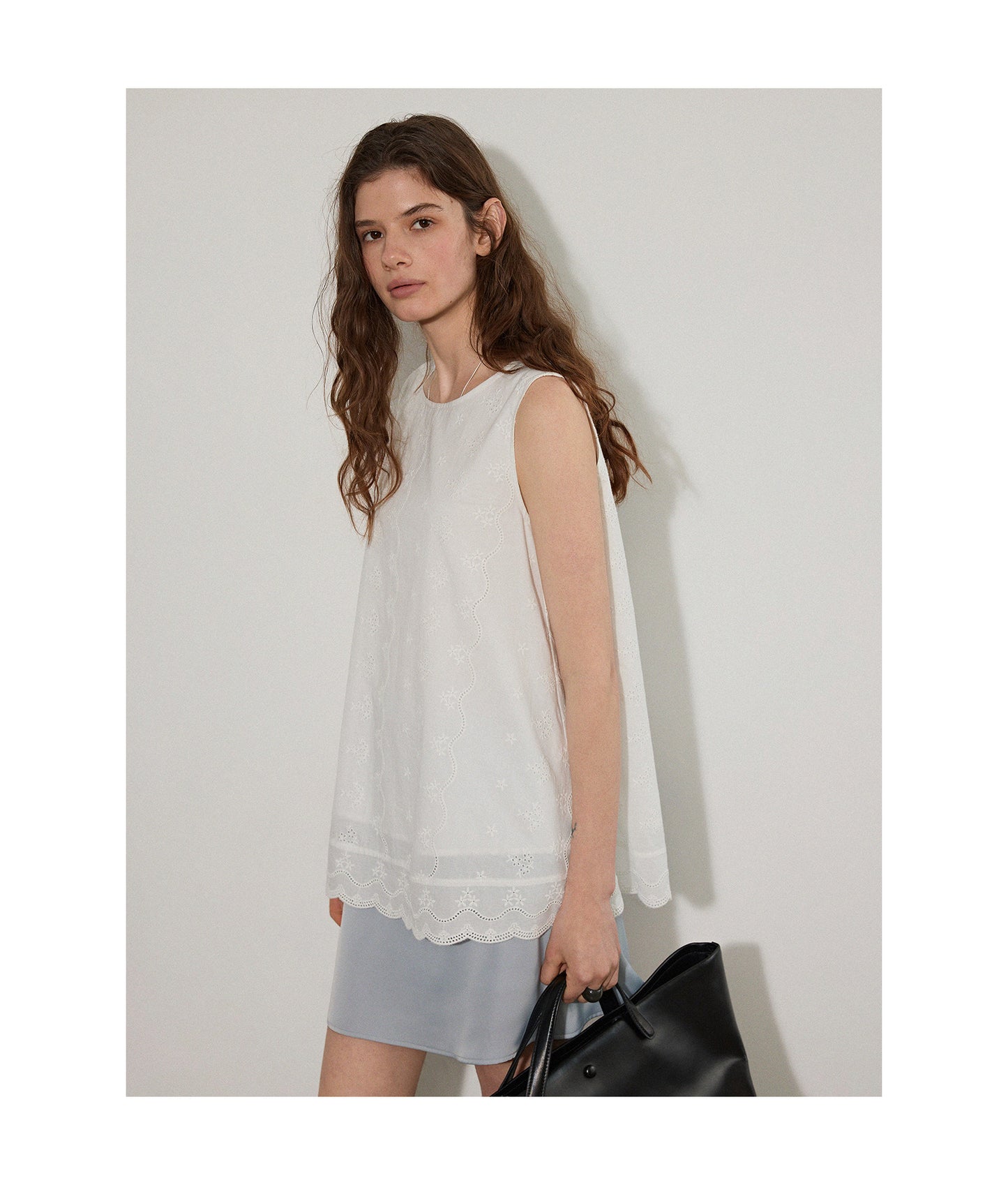 openwork lace blouse