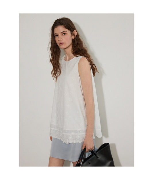 openwork lace blouse