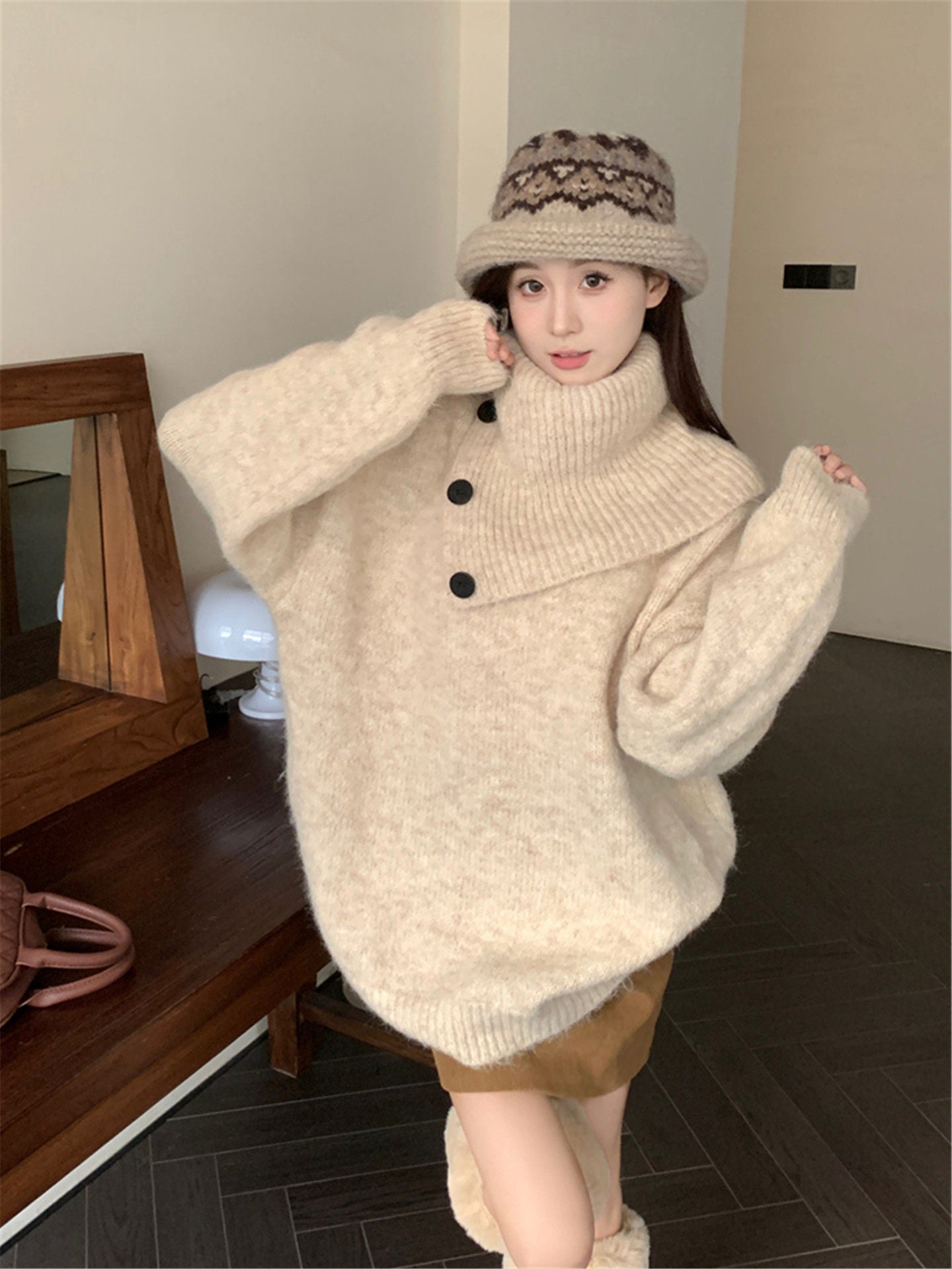 autumn/winter pullover mid-length knitwear