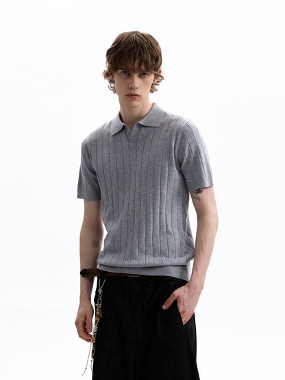 BUDETZ RIBBED KNITTED POLO SHIRT