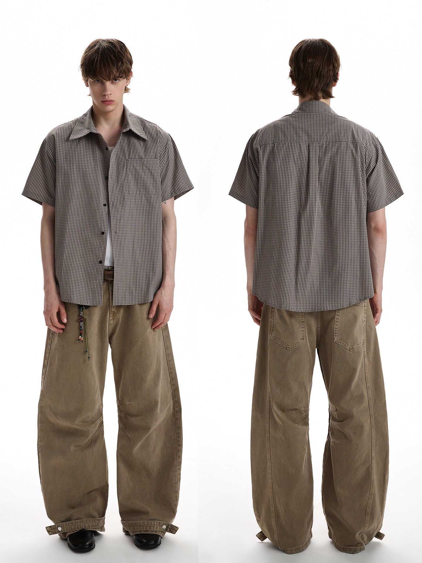 Vintage Micro-Check Short-Sleeve Shirt