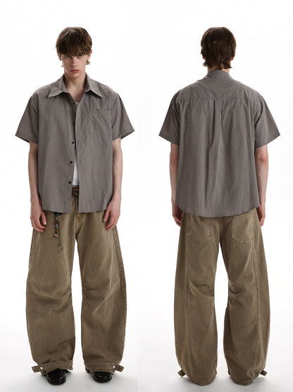 Vintage Micro-Check Short-Sleeve Shirt