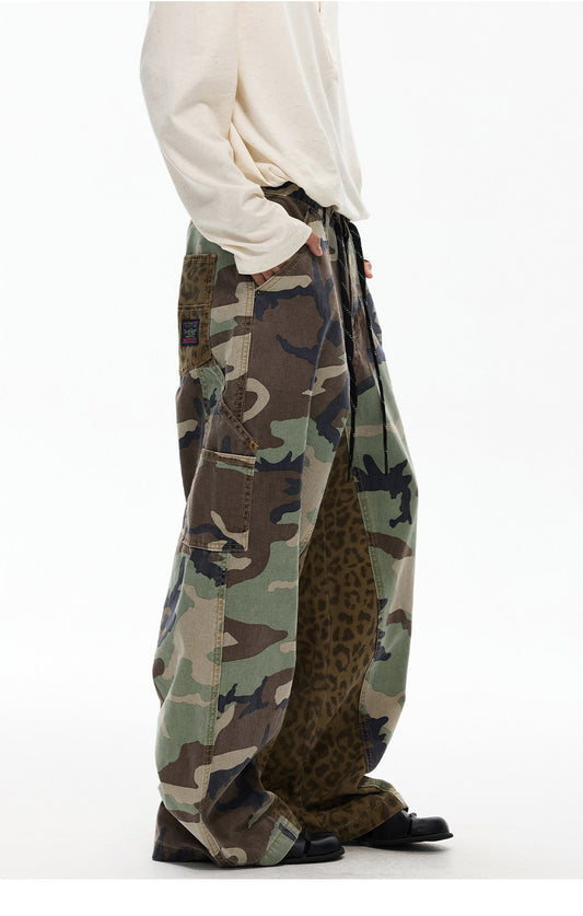 BUDETZ LEOPARD PANEL CAMOUFLAGE CARGO PANTS