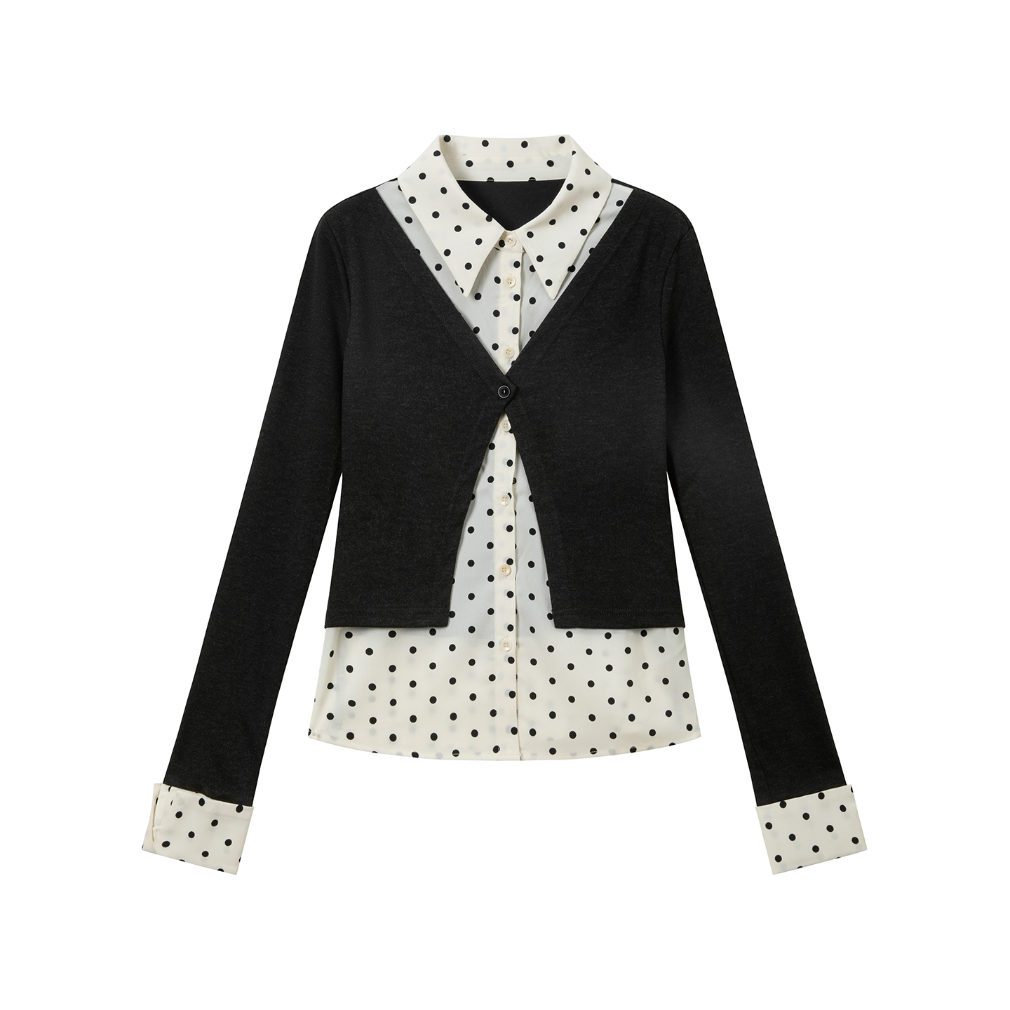 polka dot two-piece shirt